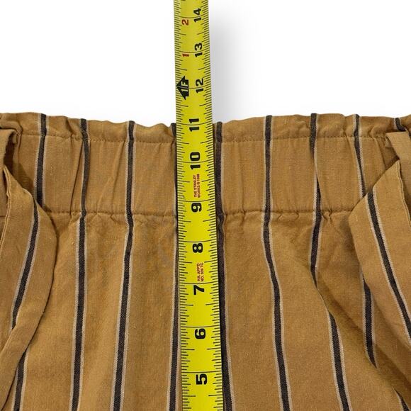 J Jill Emilie Linen Stretch Belted Wide Leg Crop Striped Pants Yellow Size Small - Picture 13 of 14